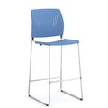 Officesource Rise Stool Polyurethane Stool with Footrest and Chrome Base 3085STOOLBL